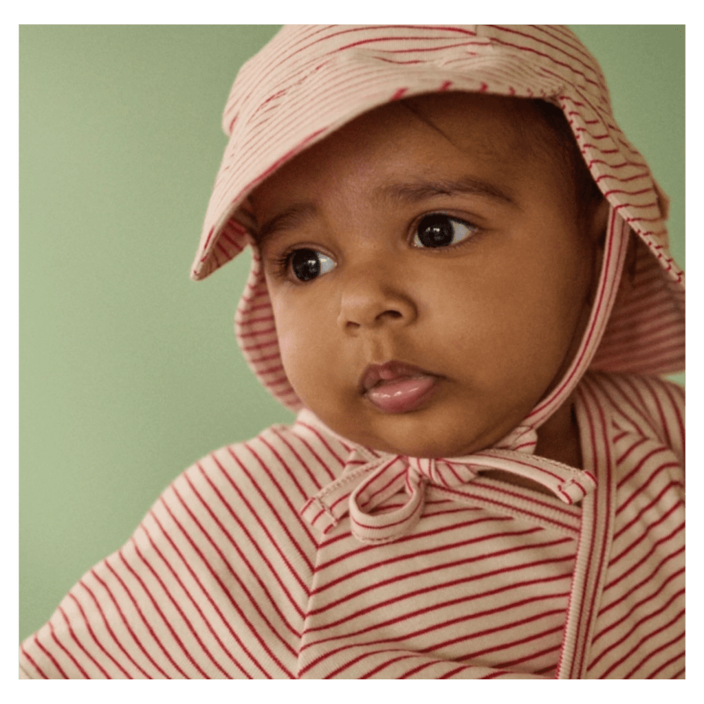 Nature Baby XSmall to Medium Dash Sunhat - Red Pinstripe