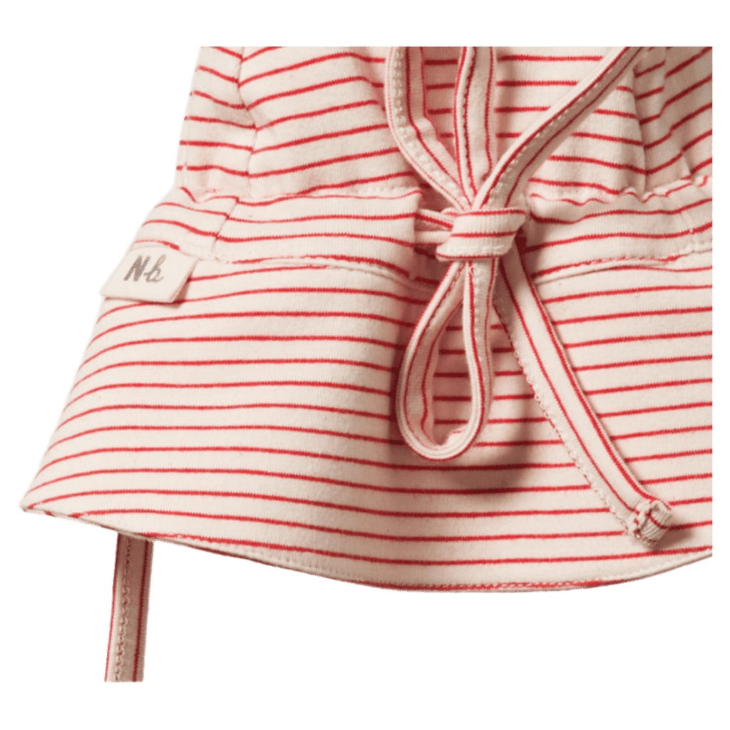 Nature Baby XSmall to Medium Dash Sunhat - Red Pinstripe