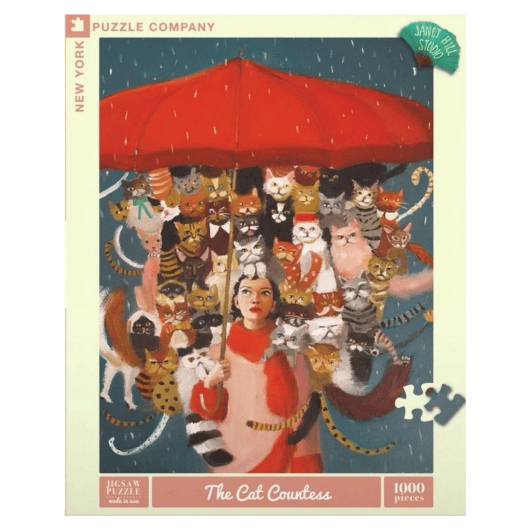 New York Puzzle Company 12 Plus 1000 Pc Janet Hill Puzzle - The Cat Countess