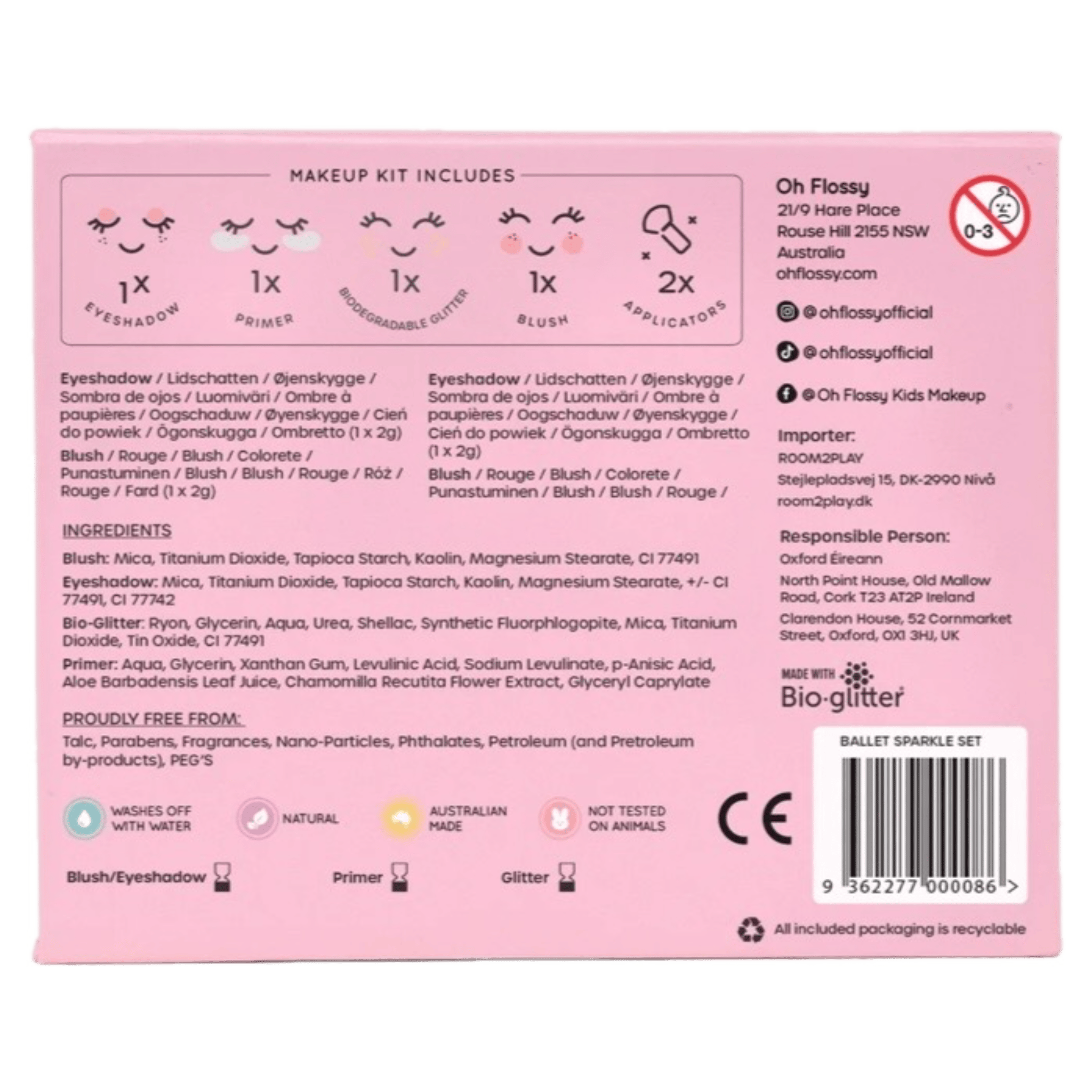 Oh Flossy! 3 Plus Ballet Sparkle & Glitter Set