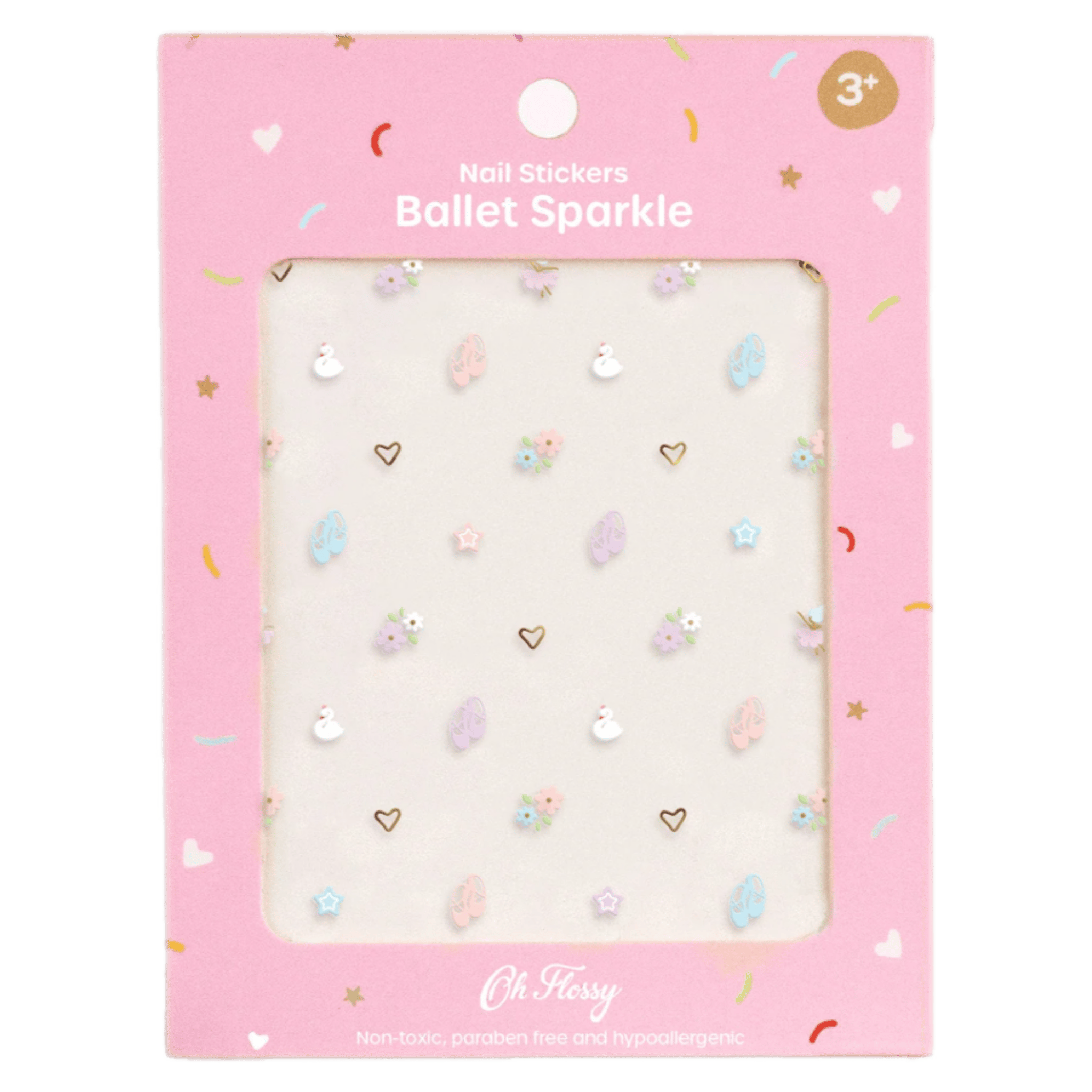 Oh Flossy! 3 Plus Ballet Sparkle Nail Stickers