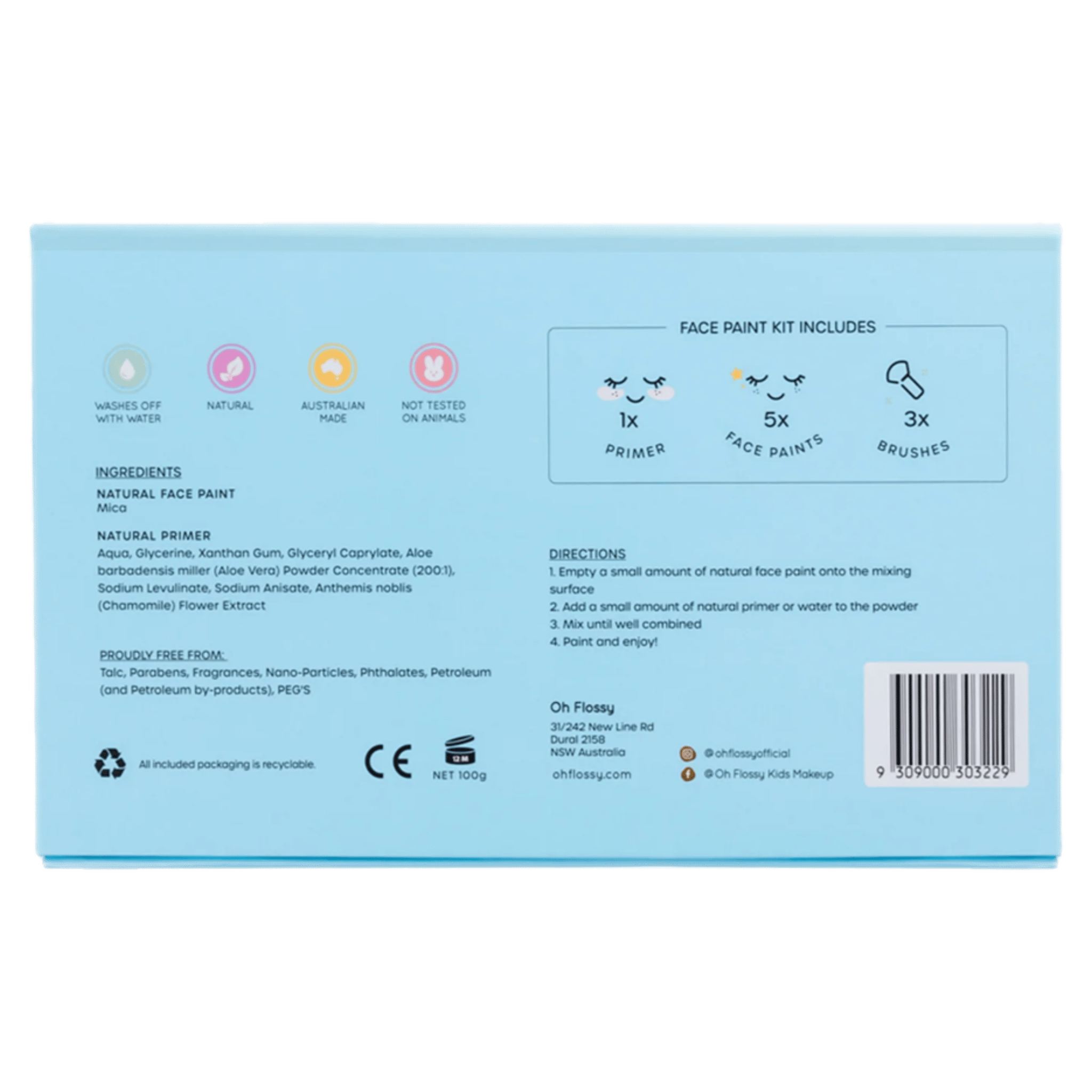 Oh Flossy! 3 Plus Face Paint Set