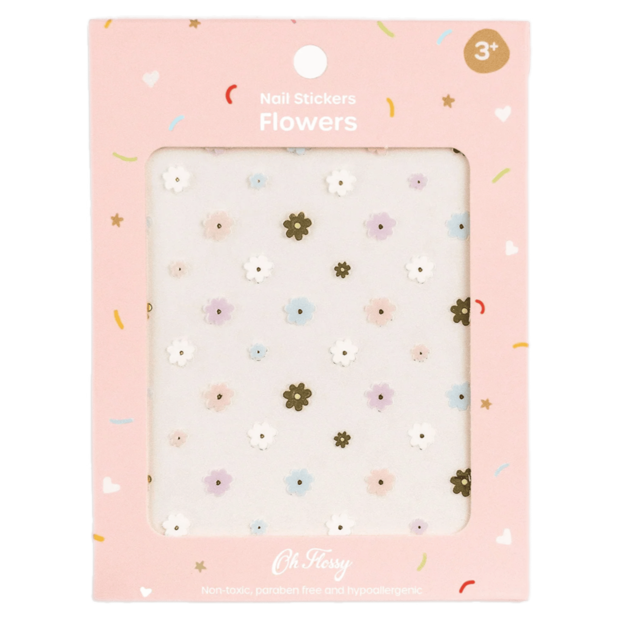 Oh Flossy! 3 Plus Flowers Nail Stickers