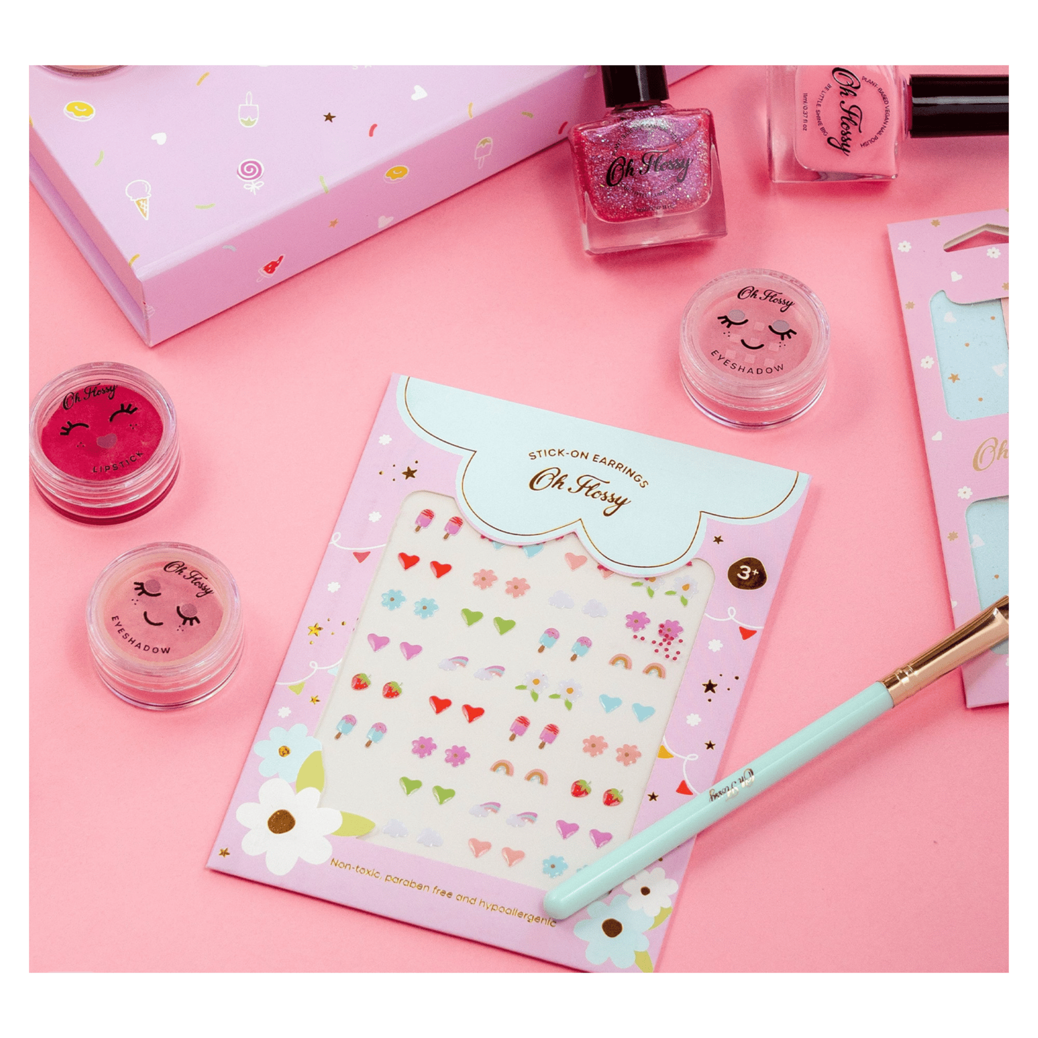 Oh Flossy! 3 Plus Kids Stick-On Earrings