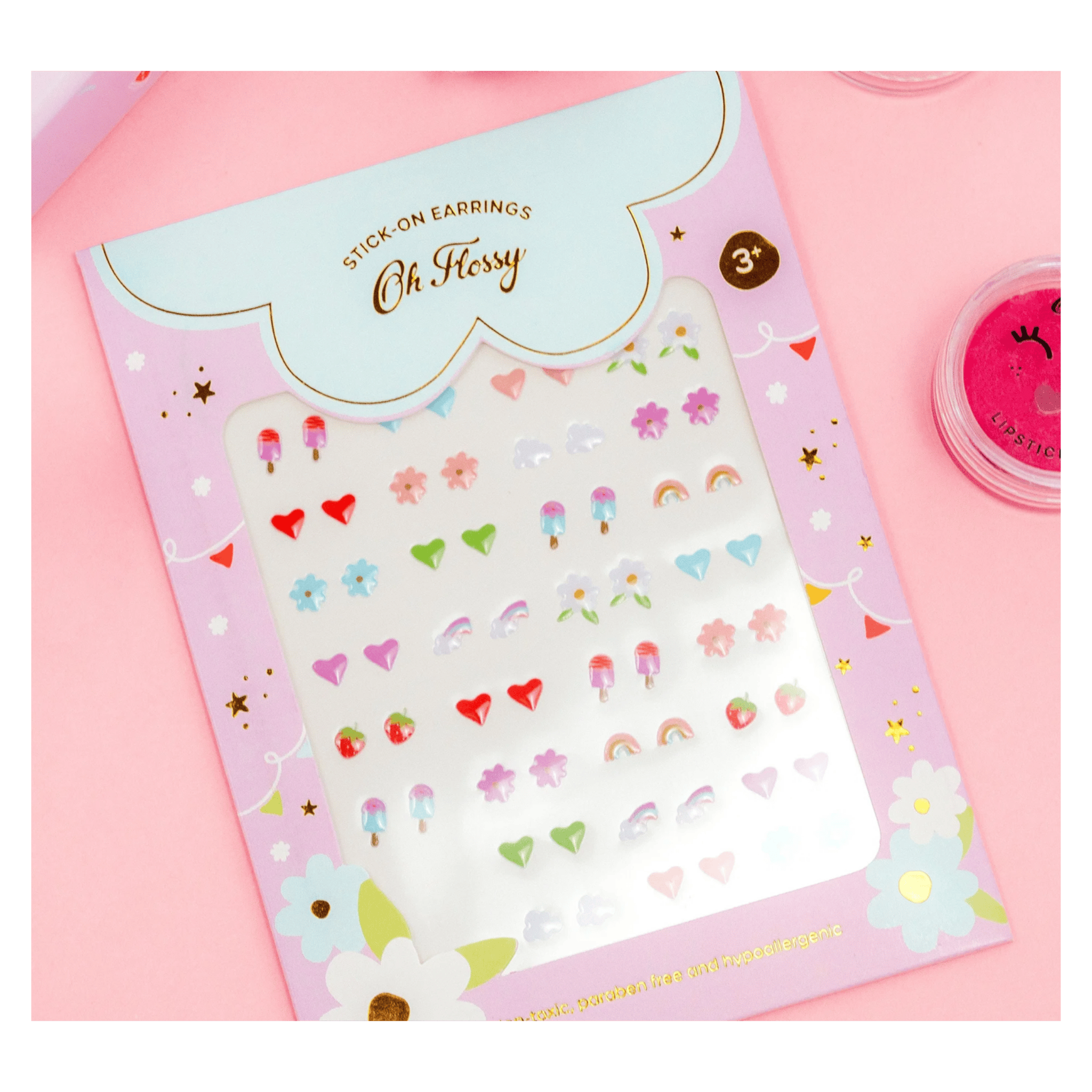 Oh Flossy! 3 Plus Kids Stick-On Earrings