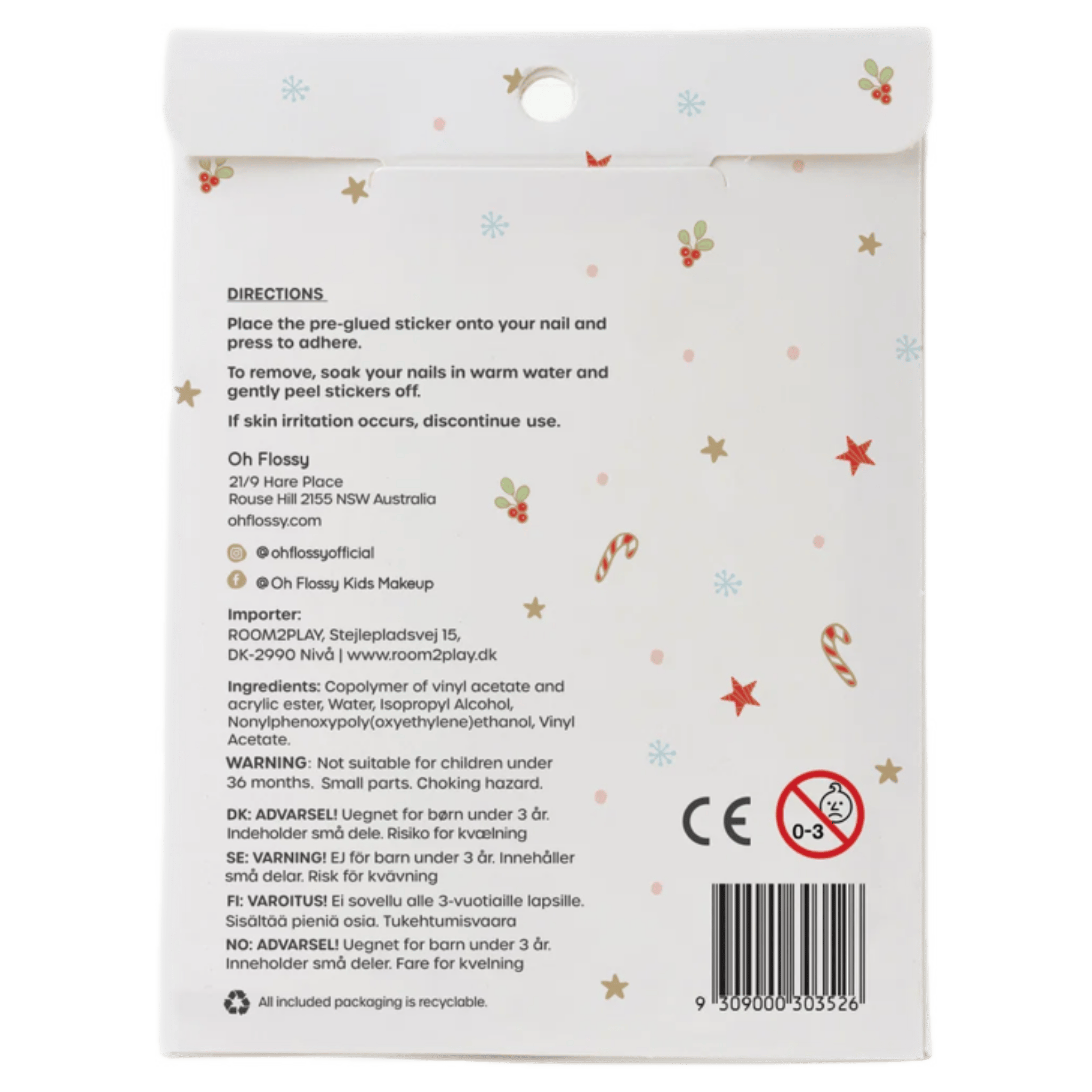 Oh Flossy! 3 Plus Nail Stickers