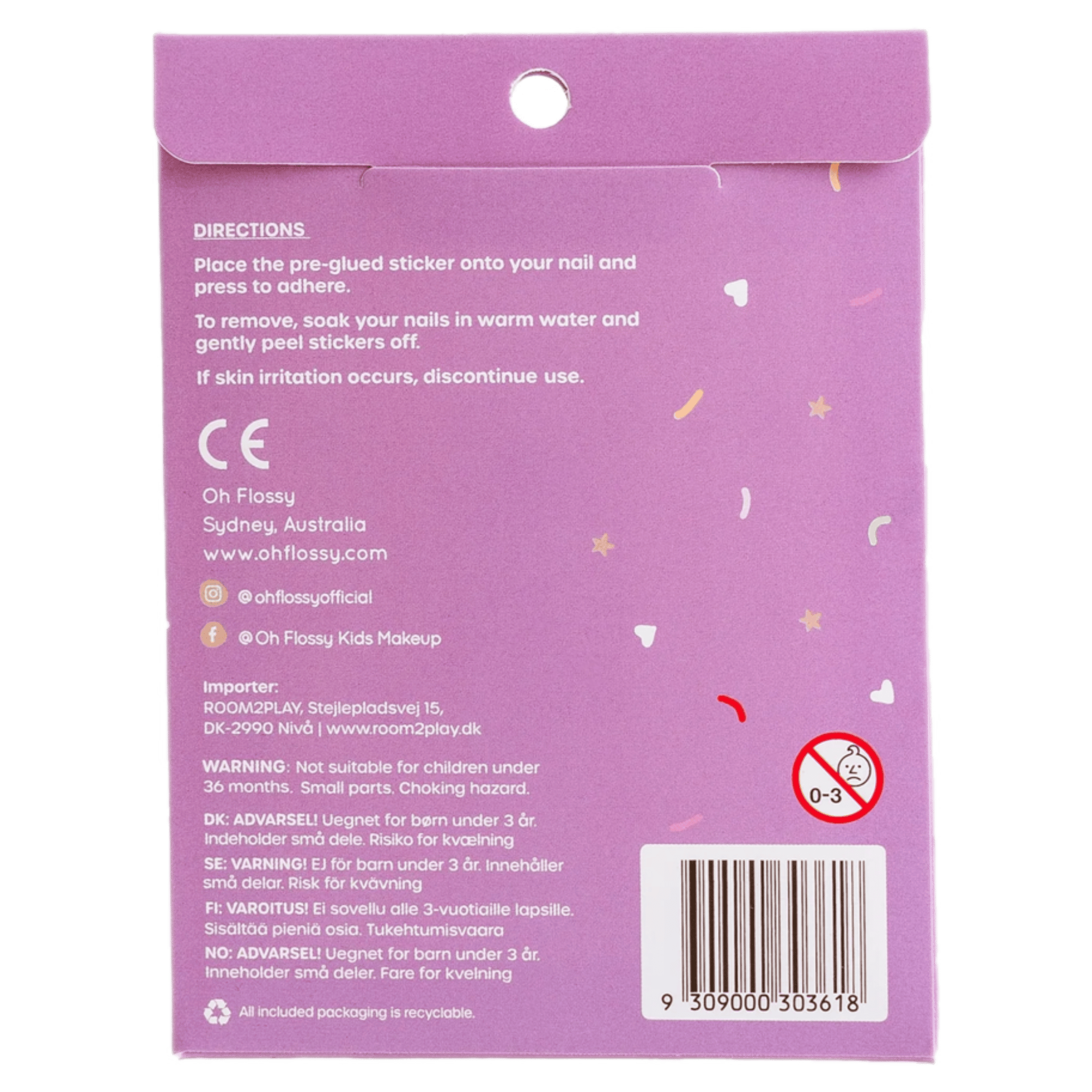Oh Flossy! 3 Plus Nail Stickers