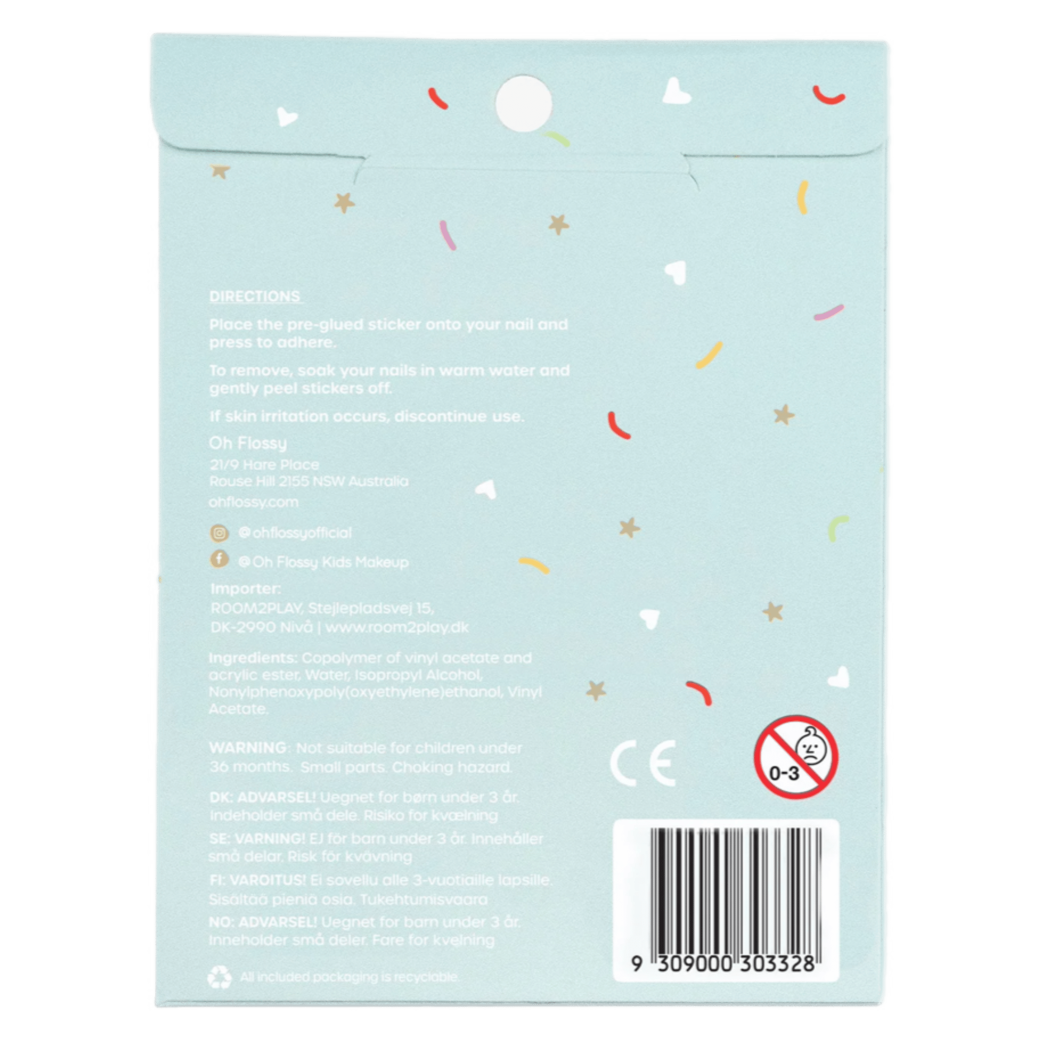 Oh Flossy! 3 Plus Nail Stickers