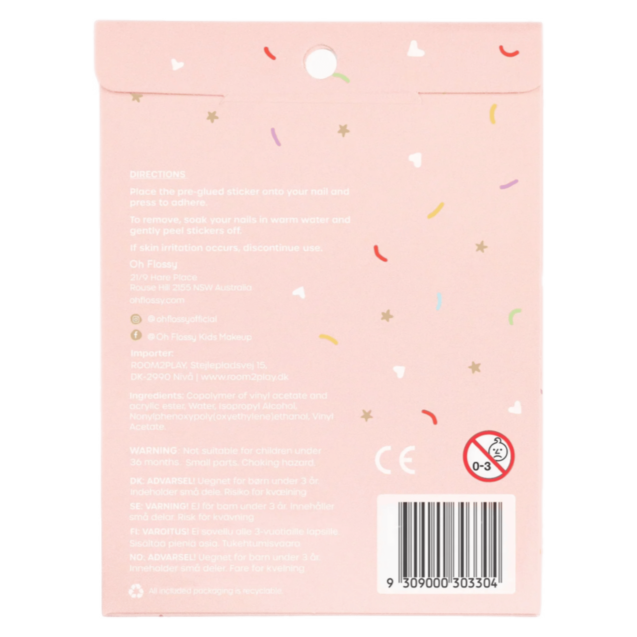 Oh Flossy! 3 Plus Nail Stickers