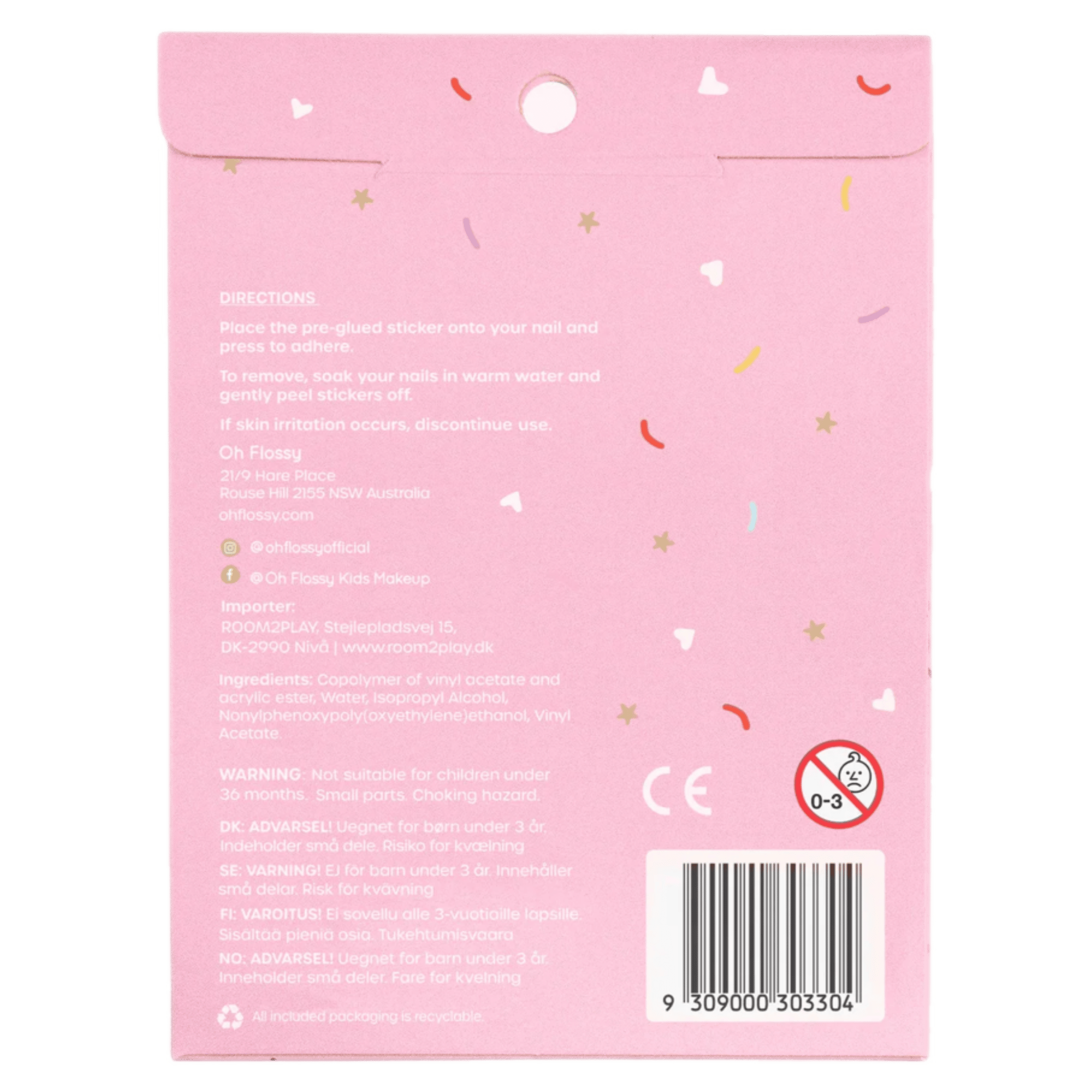 Oh Flossy! 3 Plus Nail Stickers