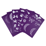 Oh Flossy! 3 Plus Reusable Adhesive Face Paint & Makeup Stencils - Purple