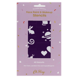 Oh Flossy! 3 Plus Reusable Adhesive Face Paint & Makeup Stencils - Purple