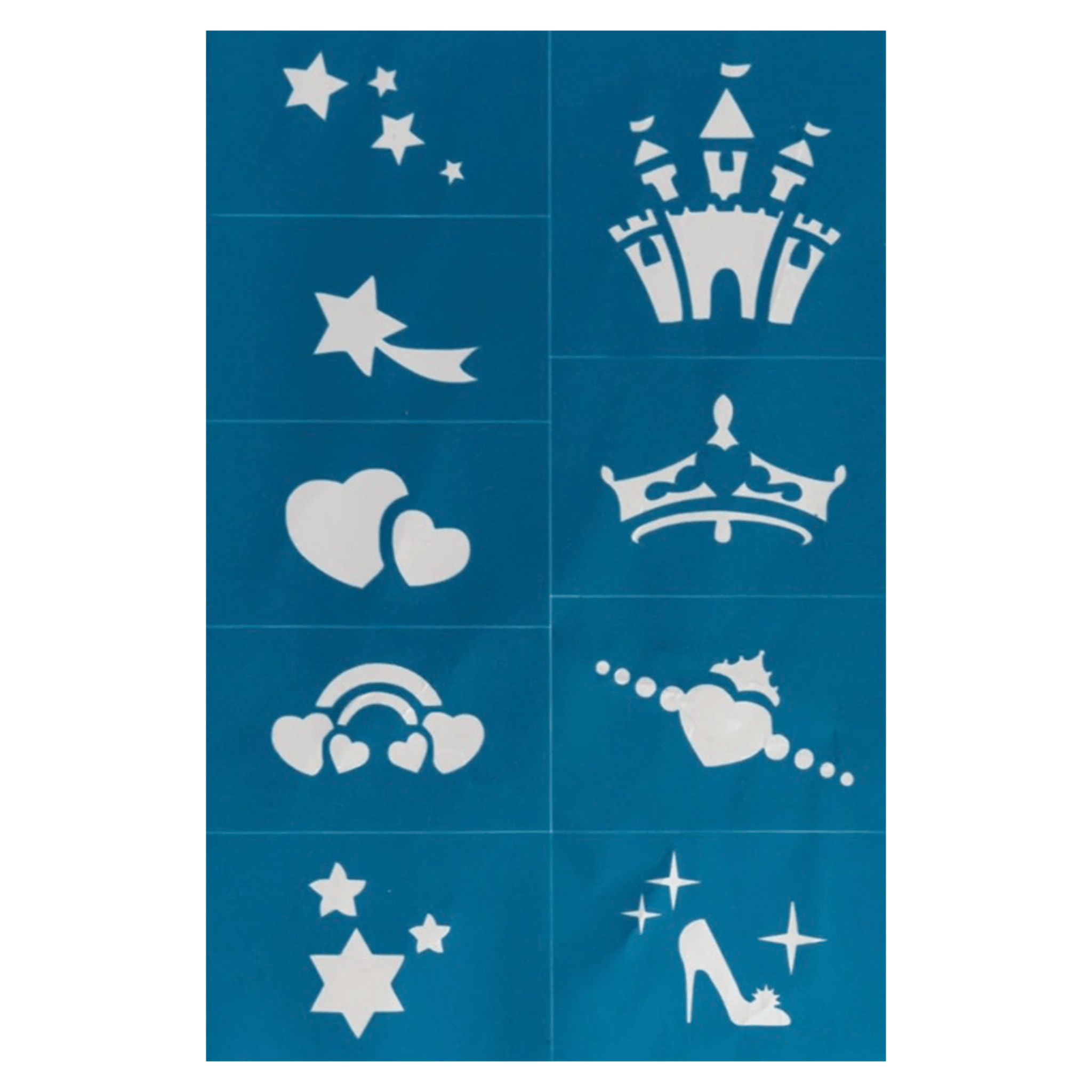 Oh Flossy! 3 Plus Reusable Adhesive Face Paint & Makeup Stencils - Teal