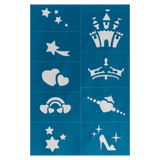 Oh Flossy! 3 Plus Reusable Adhesive Face Paint & Makeup Stencils - Teal