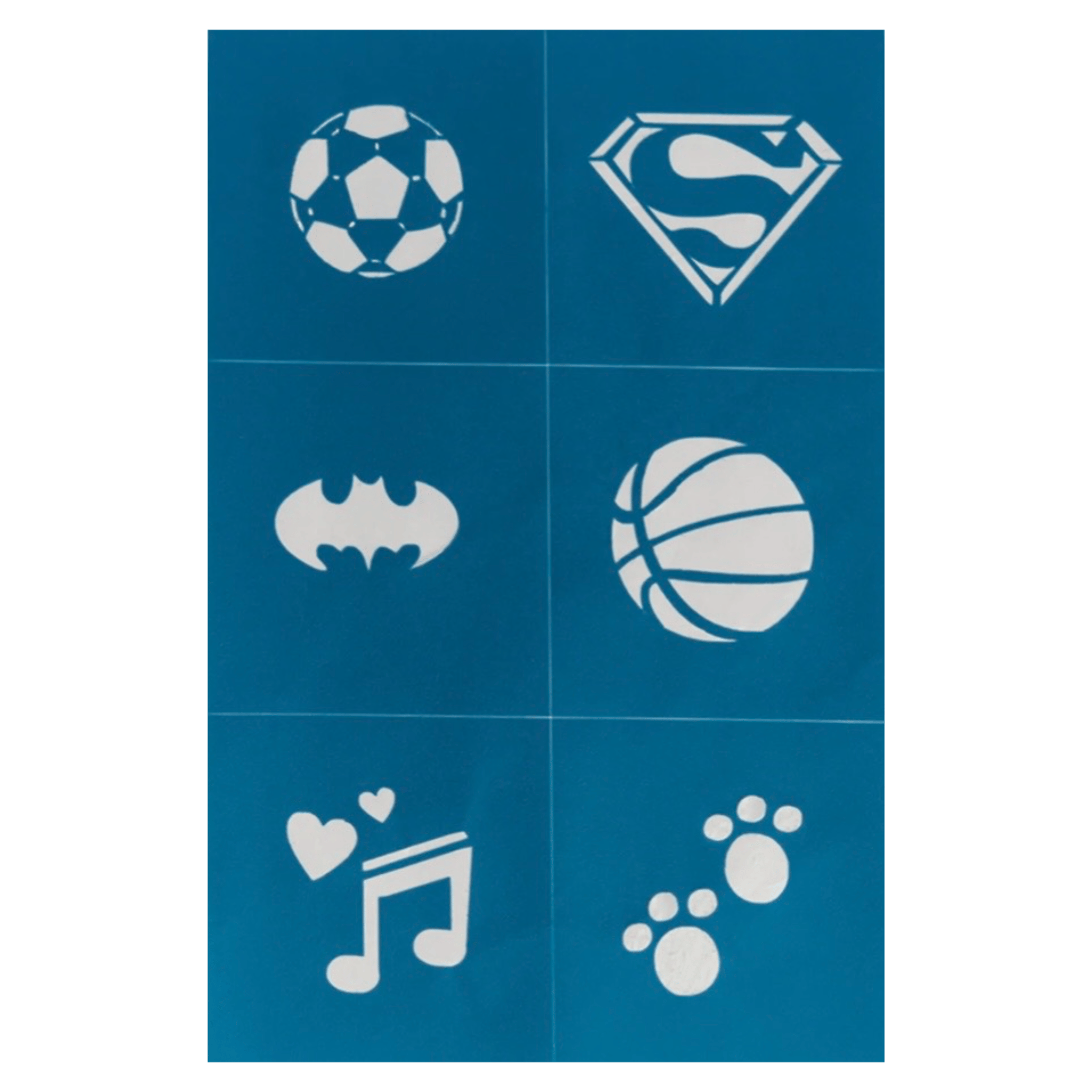 Oh Flossy! 3 Plus Reusable Adhesive Face Paint & Makeup Stencils - Teal