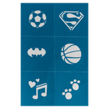 Oh Flossy! 3 Plus Reusable Adhesive Face Paint & Makeup Stencils - Teal