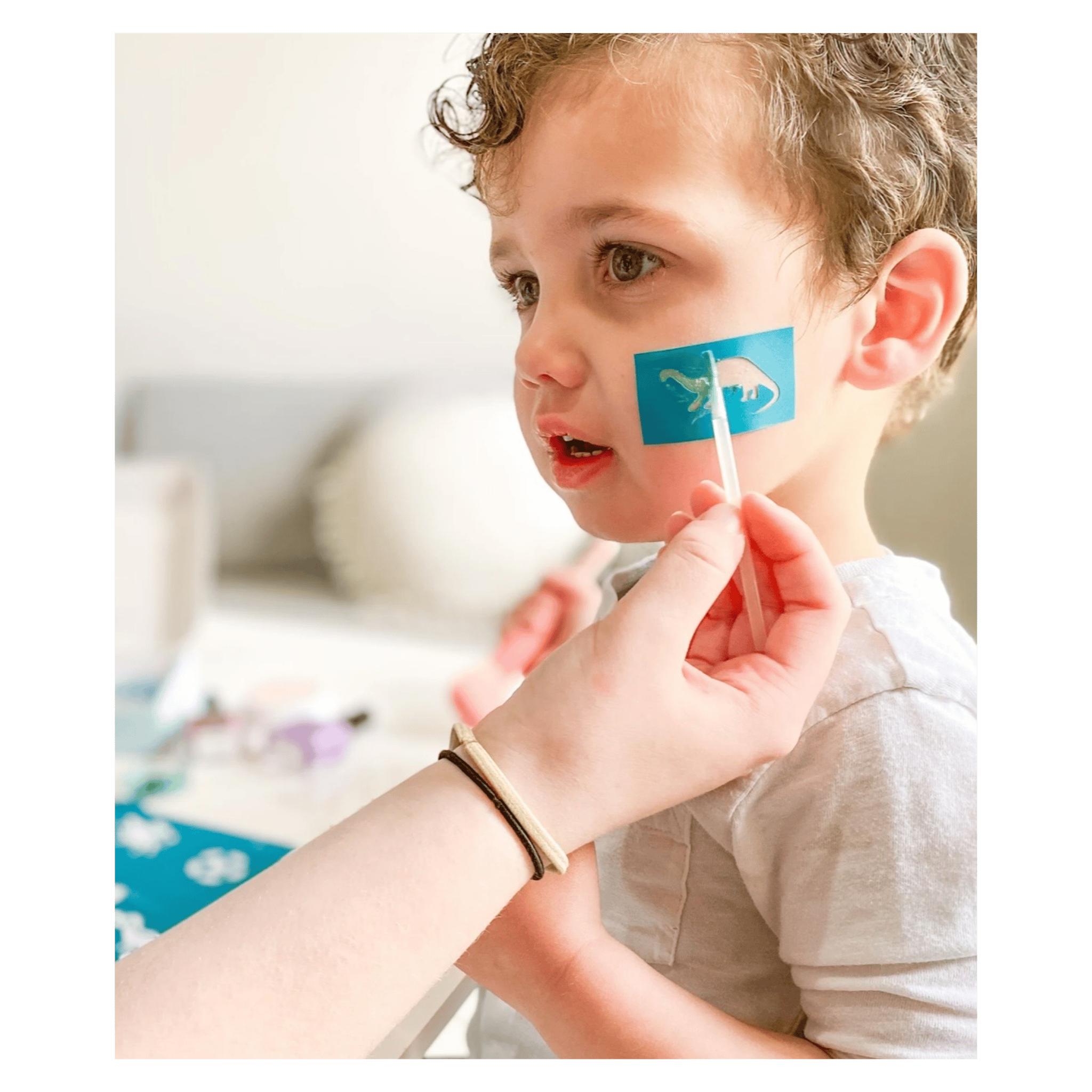 Oh Flossy! 3 Plus Reusable Adhesive Face Paint & Makeup Stencils - Teal
