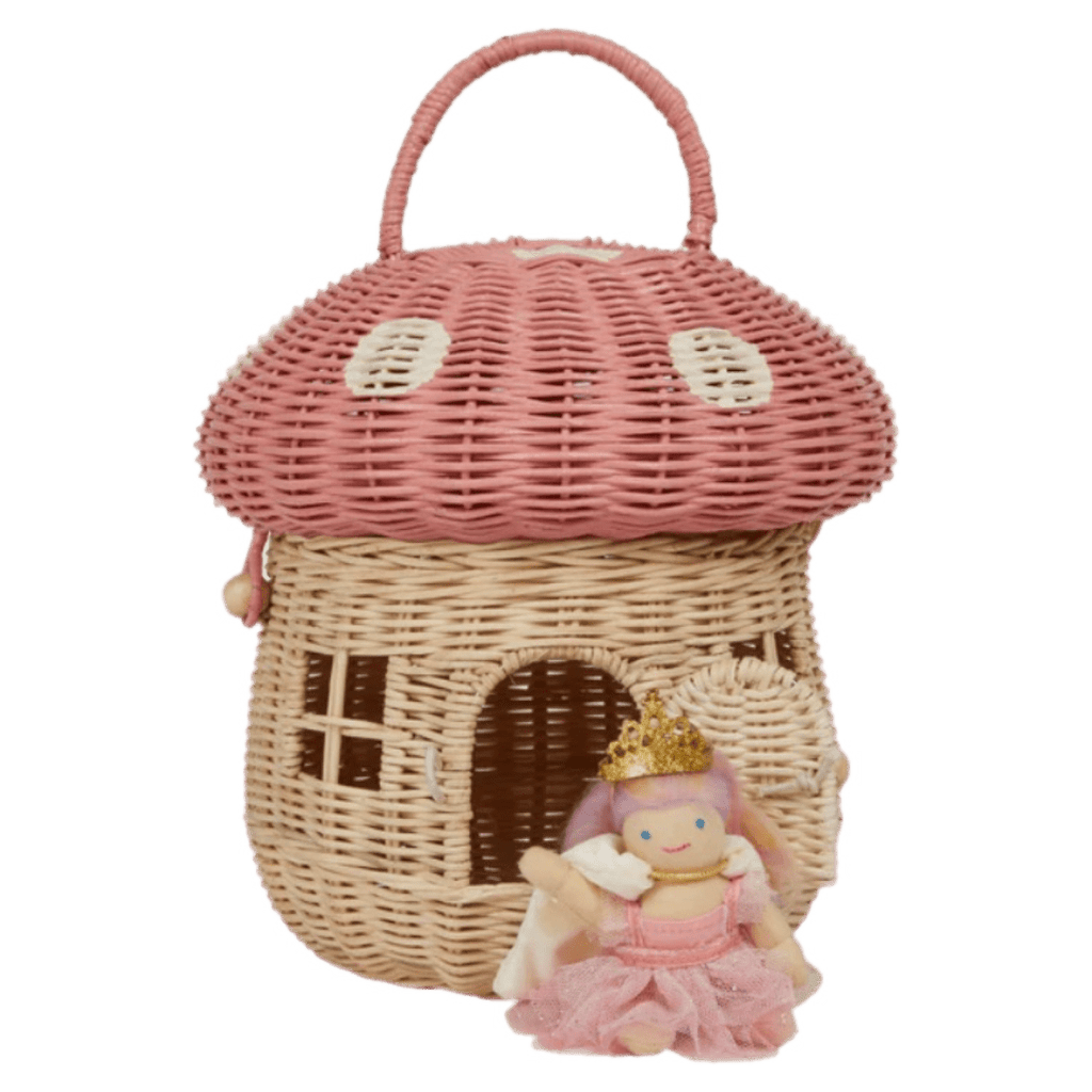 Olli Ella 3 Plus Rattan Mushroom Basket - Musk