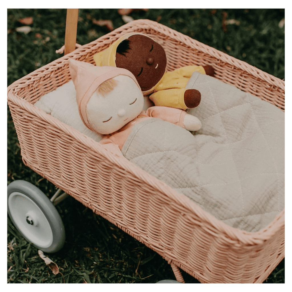 Olli Ella 3 Plus Rattan Wonder Wagon - Rose