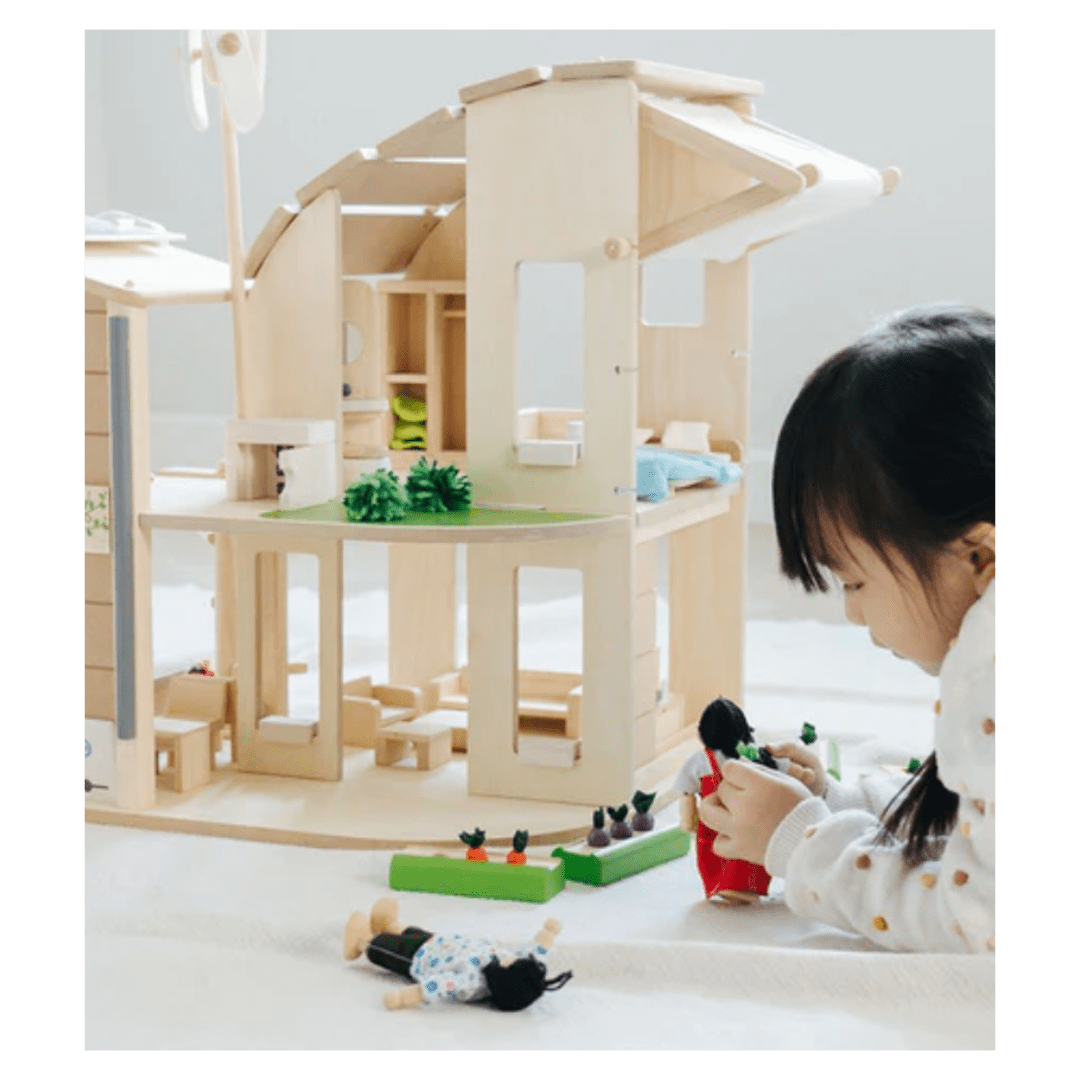 Plan Toys 3 Plus Green Dollhouse with Furniture