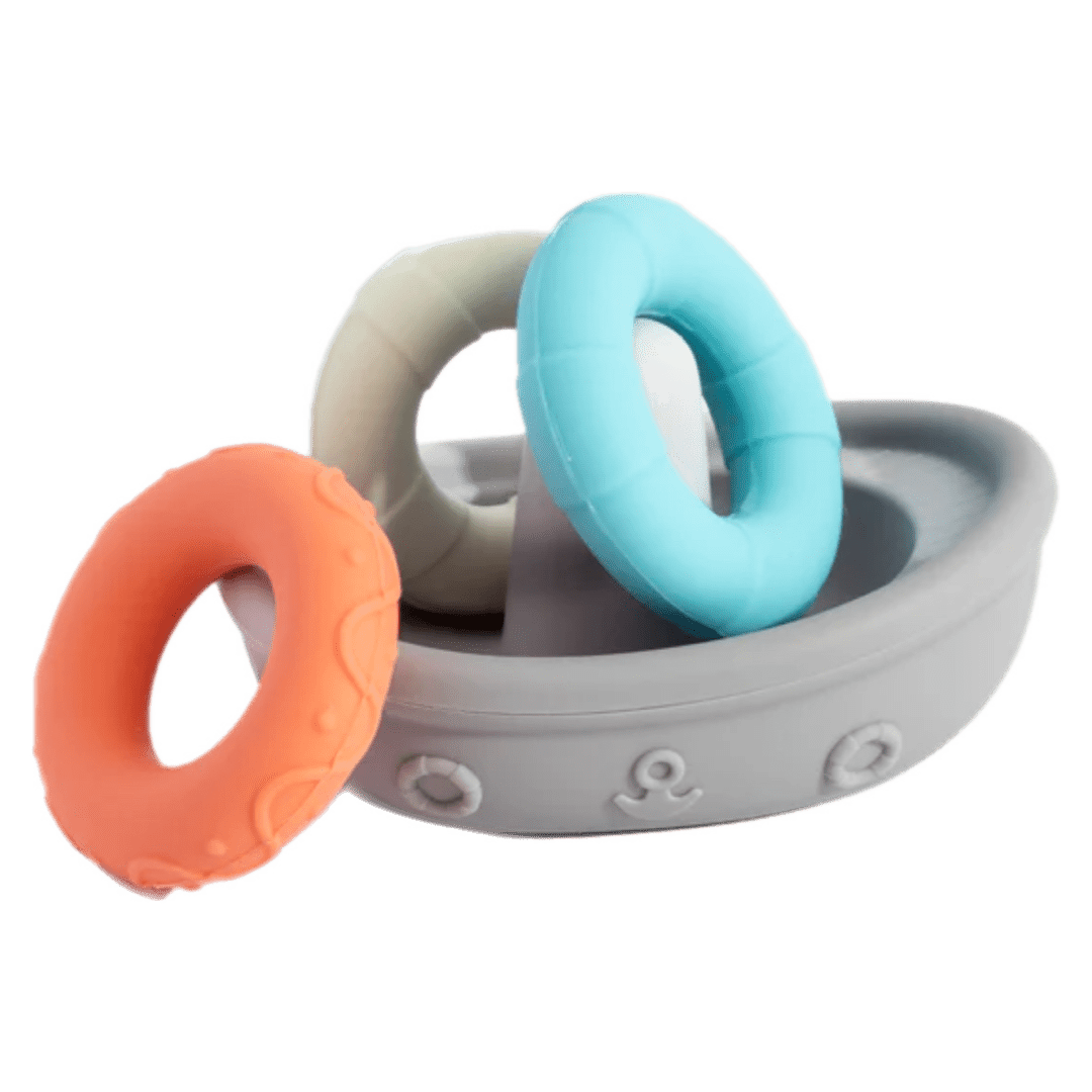 Playground 10 Months Plus Silicone Boat Stacking Toy