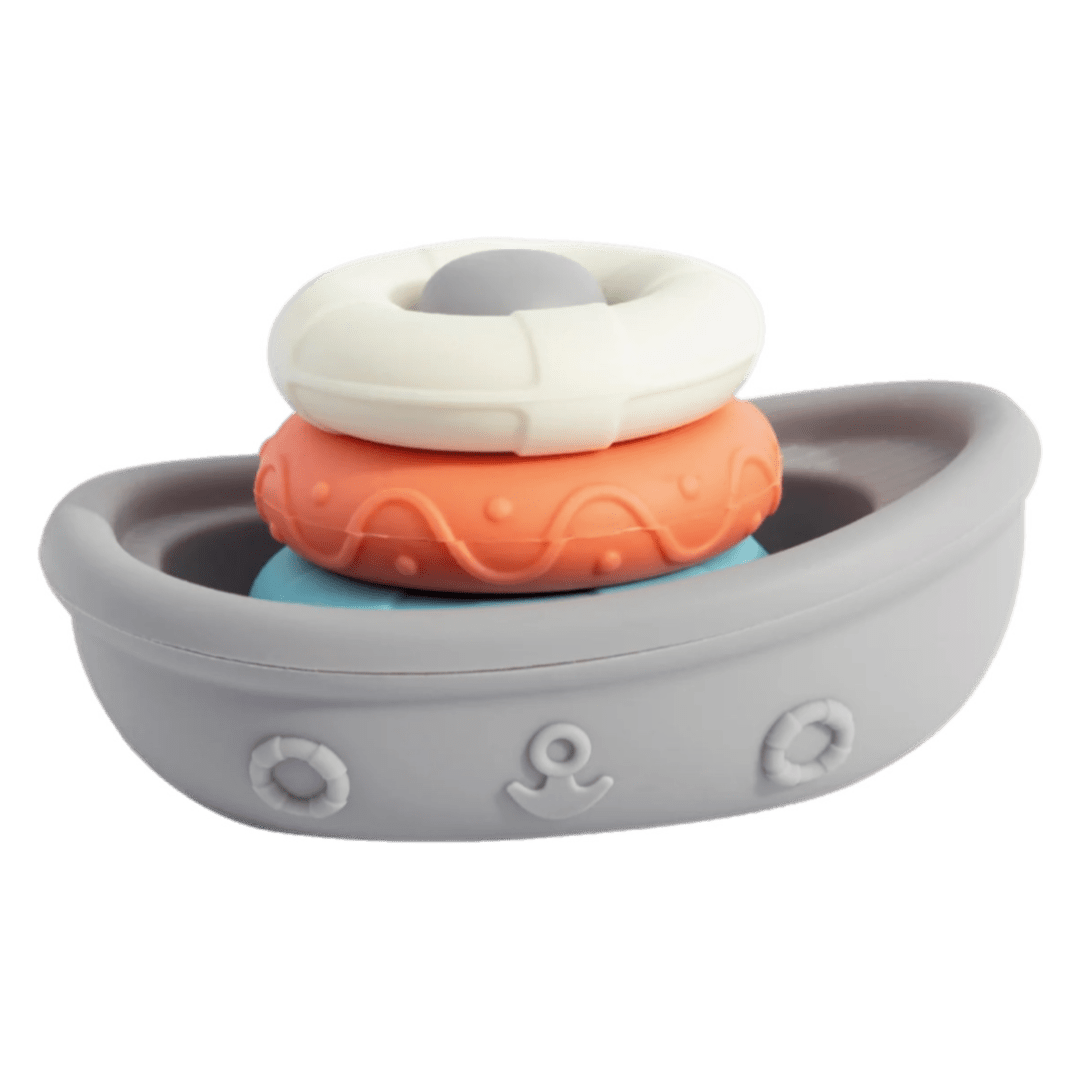 Playground 10 Months Plus Silicone Boat Stacking Toy