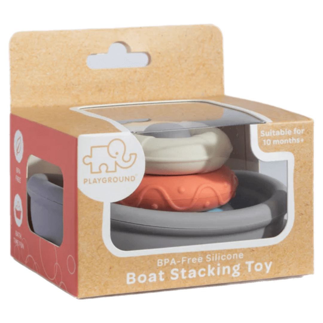 Playground 10 Months Plus Silicone Boat Stacking Toy