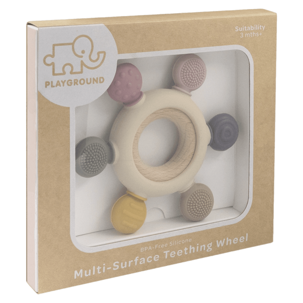 Playground 3 Months Plus Multi-Surface Teething Wheel - Rose