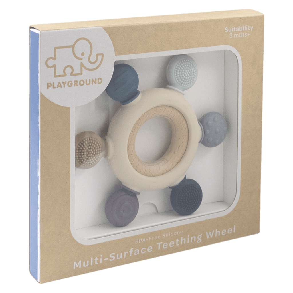 Playground 3 Months Plus Multi-Surface Teething Wheel - Steel Blue