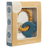 Playground 3 Months Plus Silicone Elephant Teether - Steel Blue