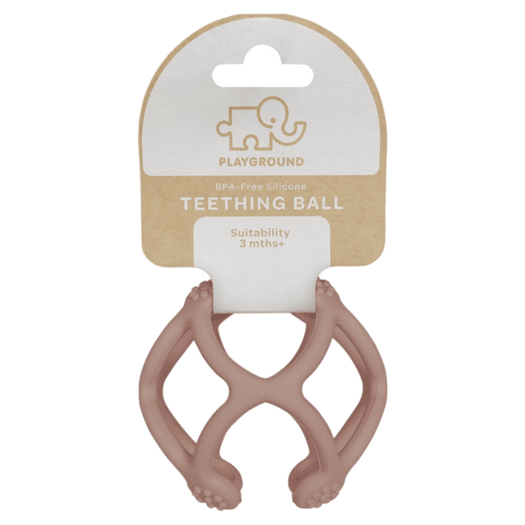 Playground 3 Months Plus Silicone Teething Ball - Rose