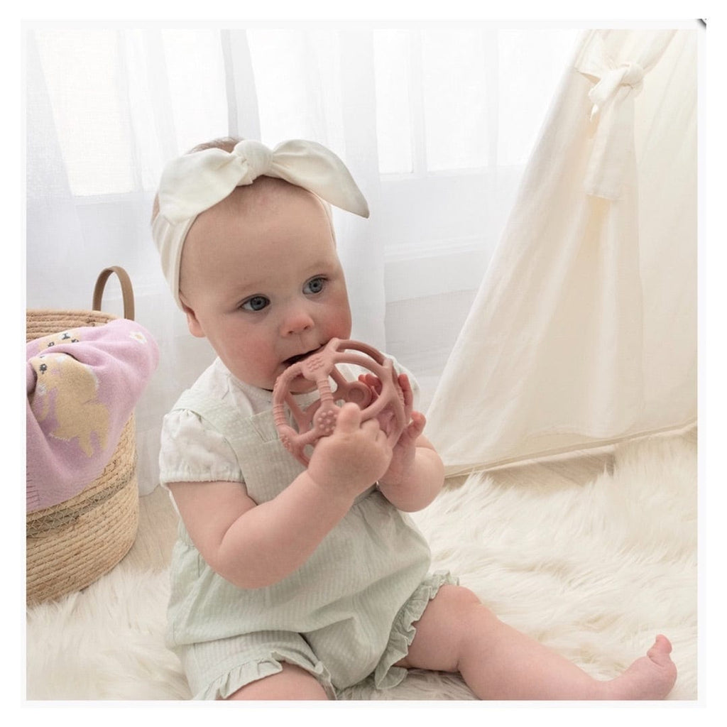 Playground 3 Months Plus Silicone Teething Ball - Rose