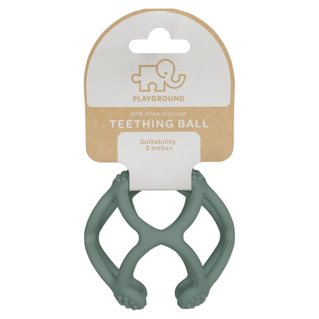 Playground 3 Months Plus Silicone Teething Ball - Sage