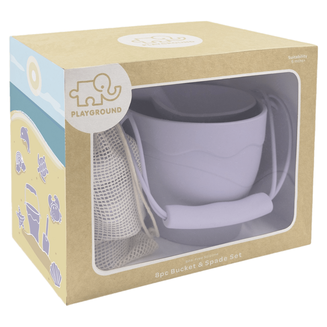 Playground 6 Mths Plus Silicone 8Pc Bucket & Spade Set - Lilac