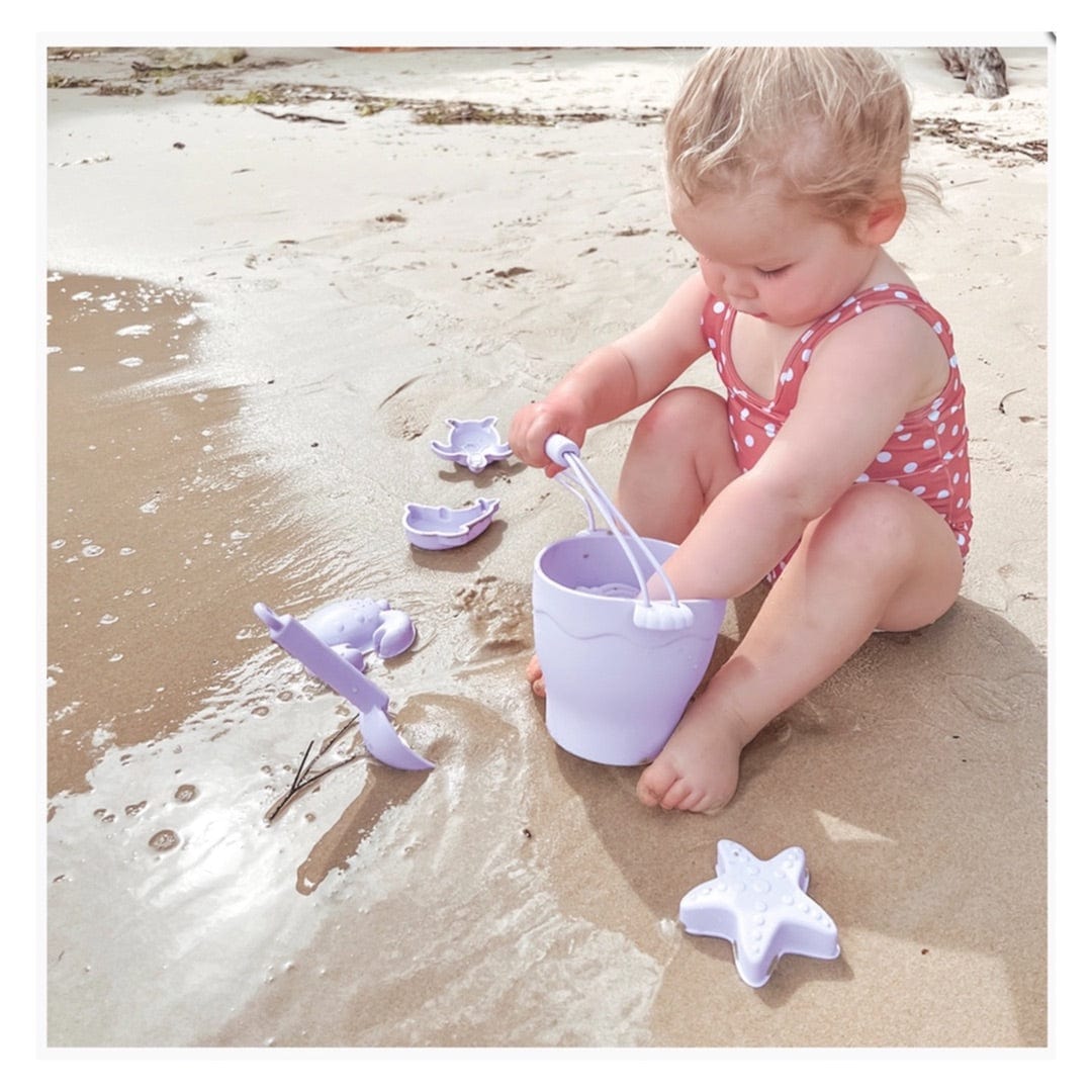 Playground 6 Mths Plus Silicone 8Pc Bucket & Spade Set - Lilac