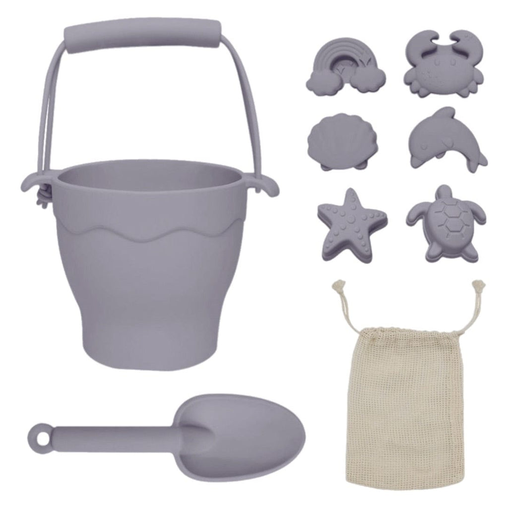 Playground 6 Mths Plus Silicone 8Pc Bucket & Spade Set - Lilac