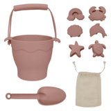 Playground 6 Mths Plus Silicone 8Pc Bucket & Spade Set - Rose
