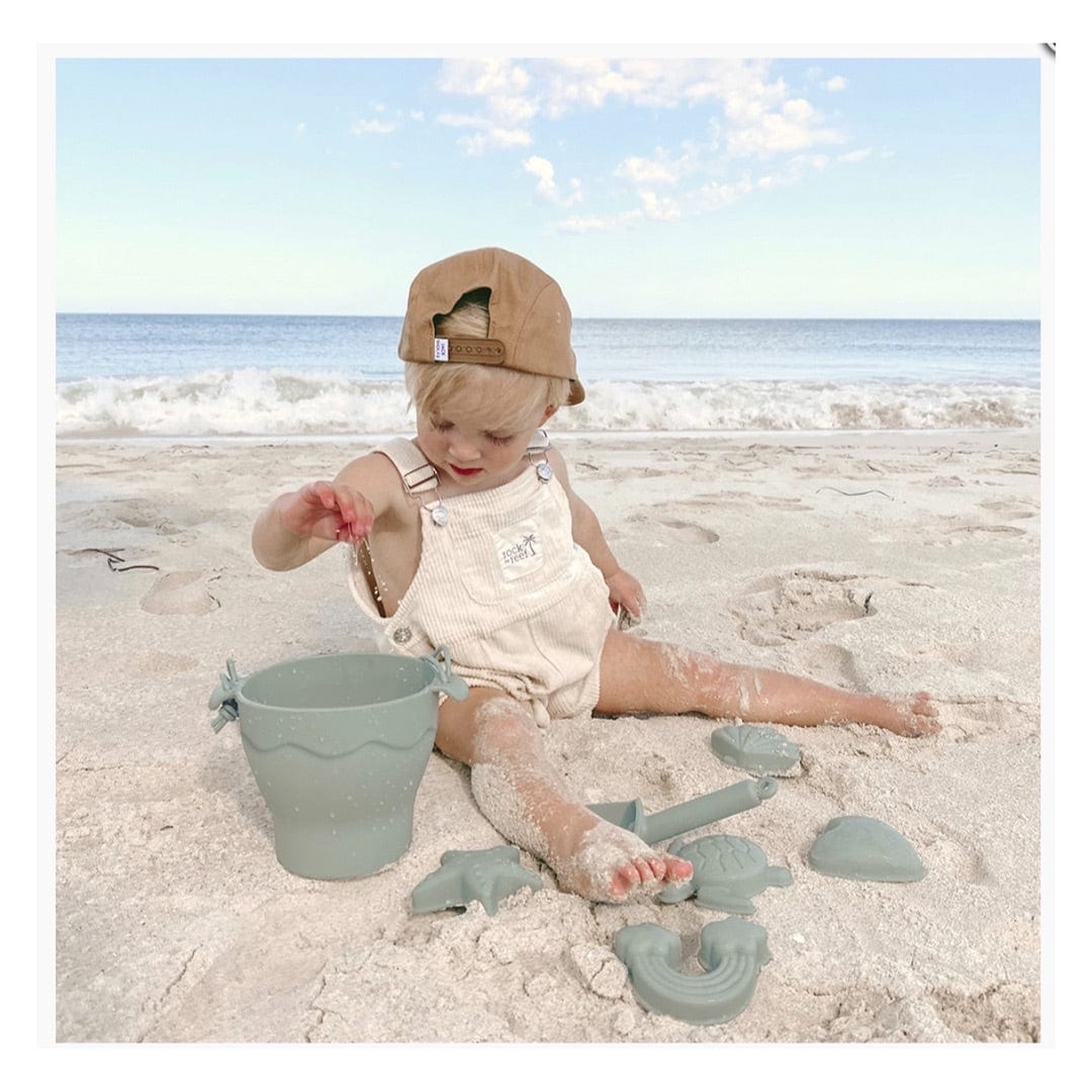 Playground 6 Mths Plus Silicone 8Pc Bucket & Spade Set - Sage