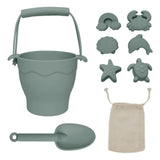 Playground 6 Mths Plus Silicone 8Pc Bucket & Spade Set - Sage