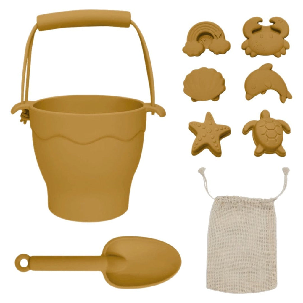 Playground 6 Mths Plus Silicone 8Pc Bucket & Spade Set - Sunshine