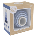 Playground 6 Mths Plus Silicone Nesting Blocks - Multi Blue