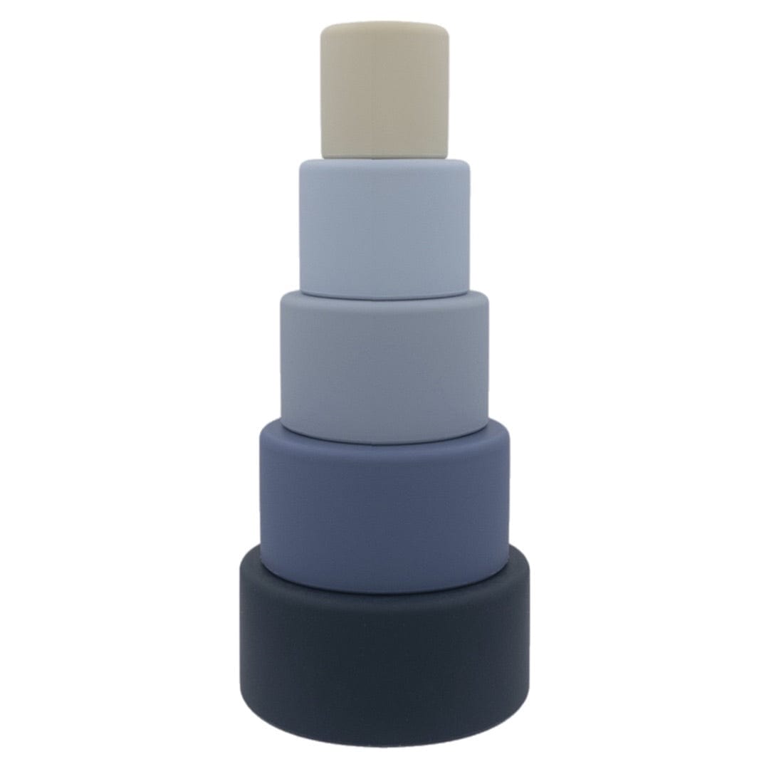 Playground 6 Mths Plus Silicone Nesting Blocks - Multi Blue