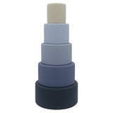 Playground 6 Mths Plus Silicone Nesting Blocks - Multi Blue