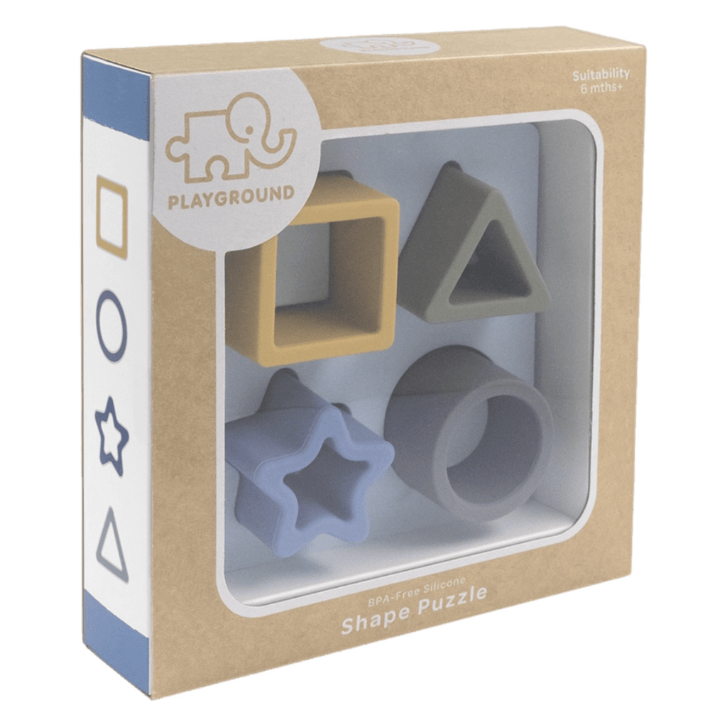 Playground 6 Mths Plus Silicone Shape Puzzle - Steel Blue