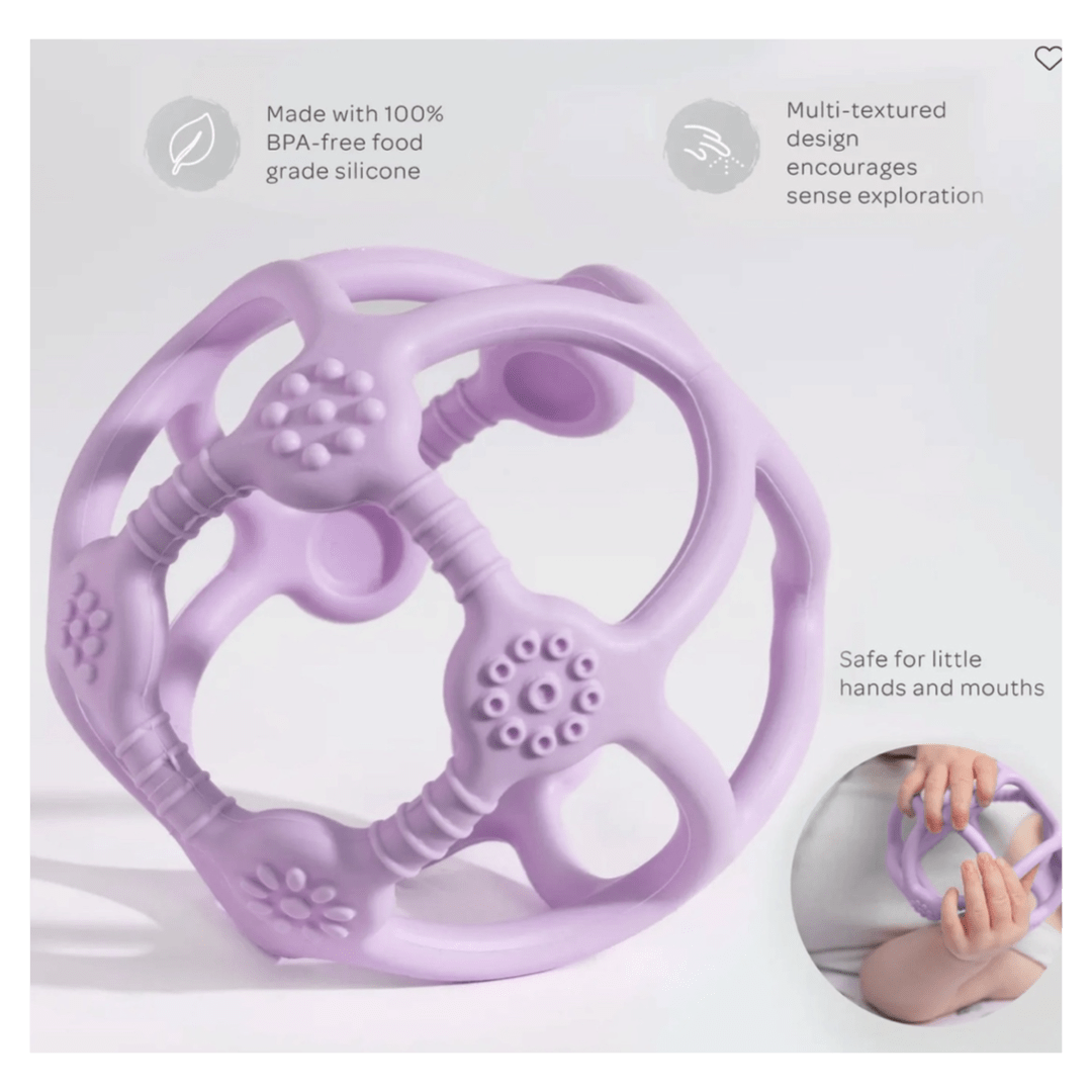 Playground Birth Plus Silicone Teething Ball - Light Purple