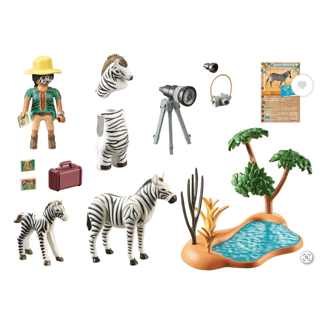 Playmobil 3 Plus Wiltopia - Photographer with Zebras