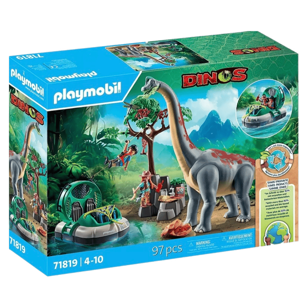 Playmobil 4 Plus Dinos - Brachiosaurus with Hovercraft