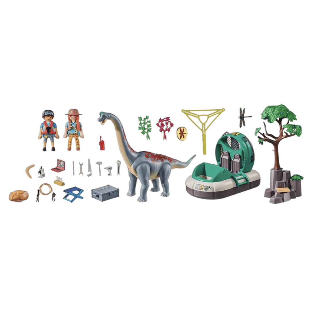 Playmobil 4 Plus Dinos - Brachiosaurus with Hovercraft