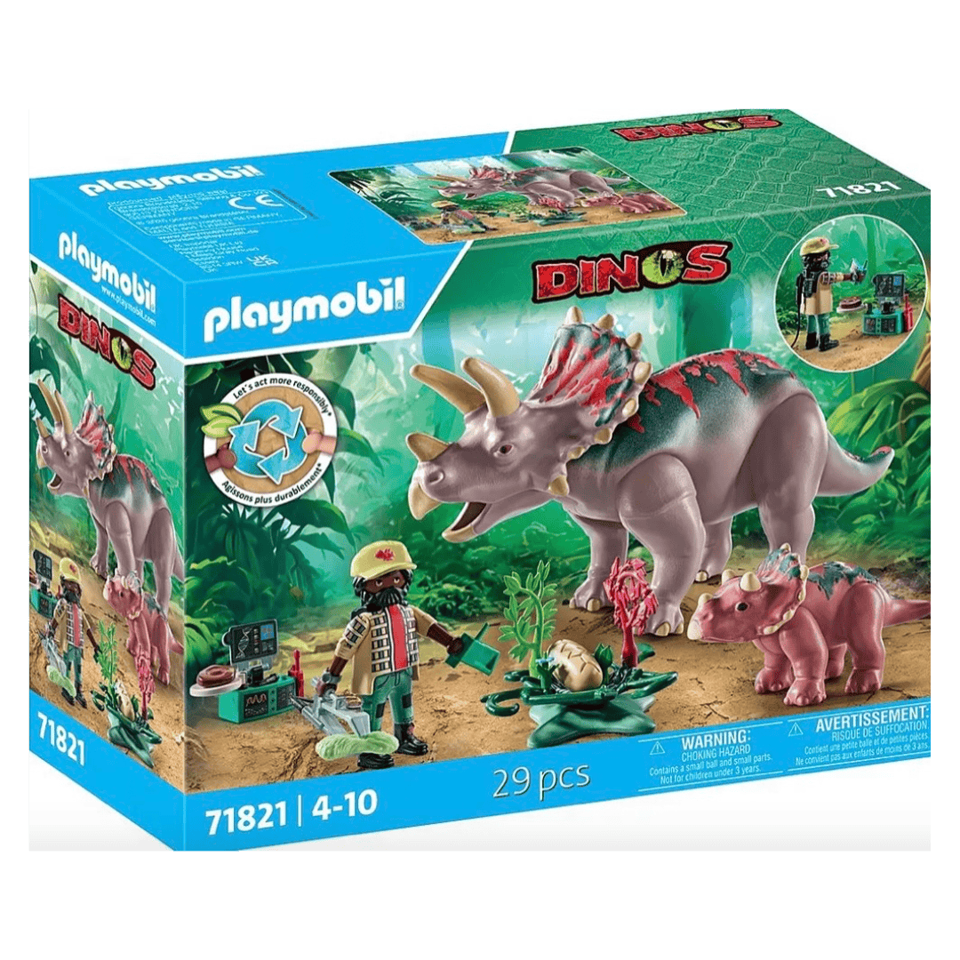 Playmobil 4 Plus Dinos - Triceratops Family