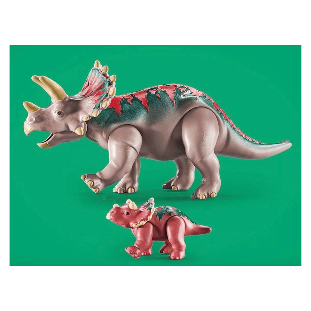 Playmobil 4 Plus Dinos - Triceratops Family